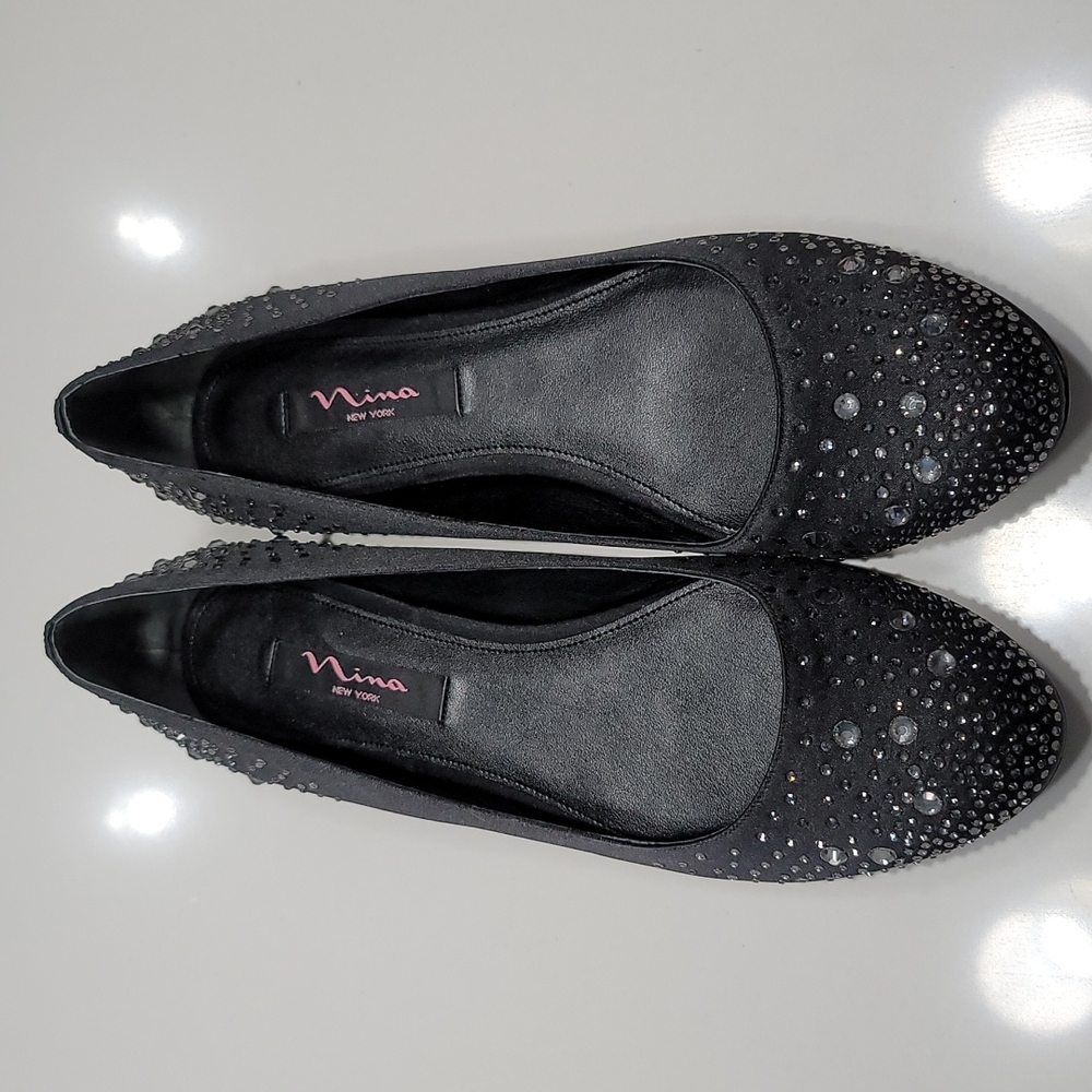 Be-jewelled Almond-toe Dressy Flats, NWOT